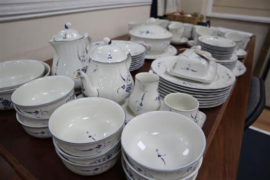 A Villeroy & Boch Vieux Luxembourg blue and white tea, dinner and coffee service
